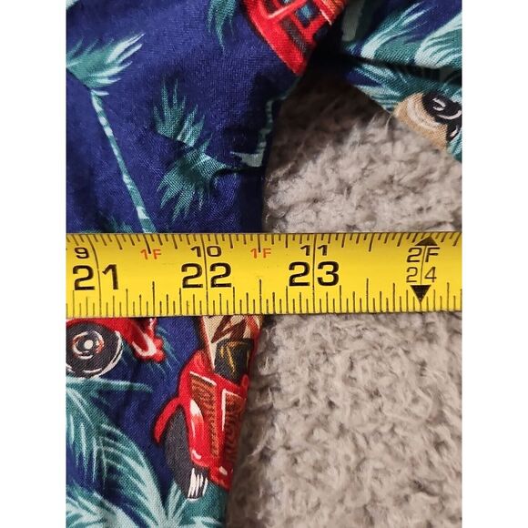 Vintage Mens Blue Hawaiian Reserve‎ Collection Hawaiian Shirt Medium Hawaii Cars - Picture 5 of 5